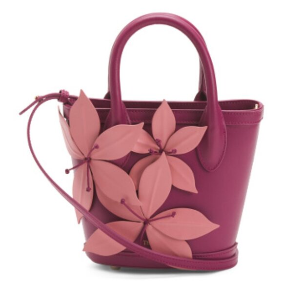 The Wolf Gang Berry Leather Flower bag - Picture 2 of 7